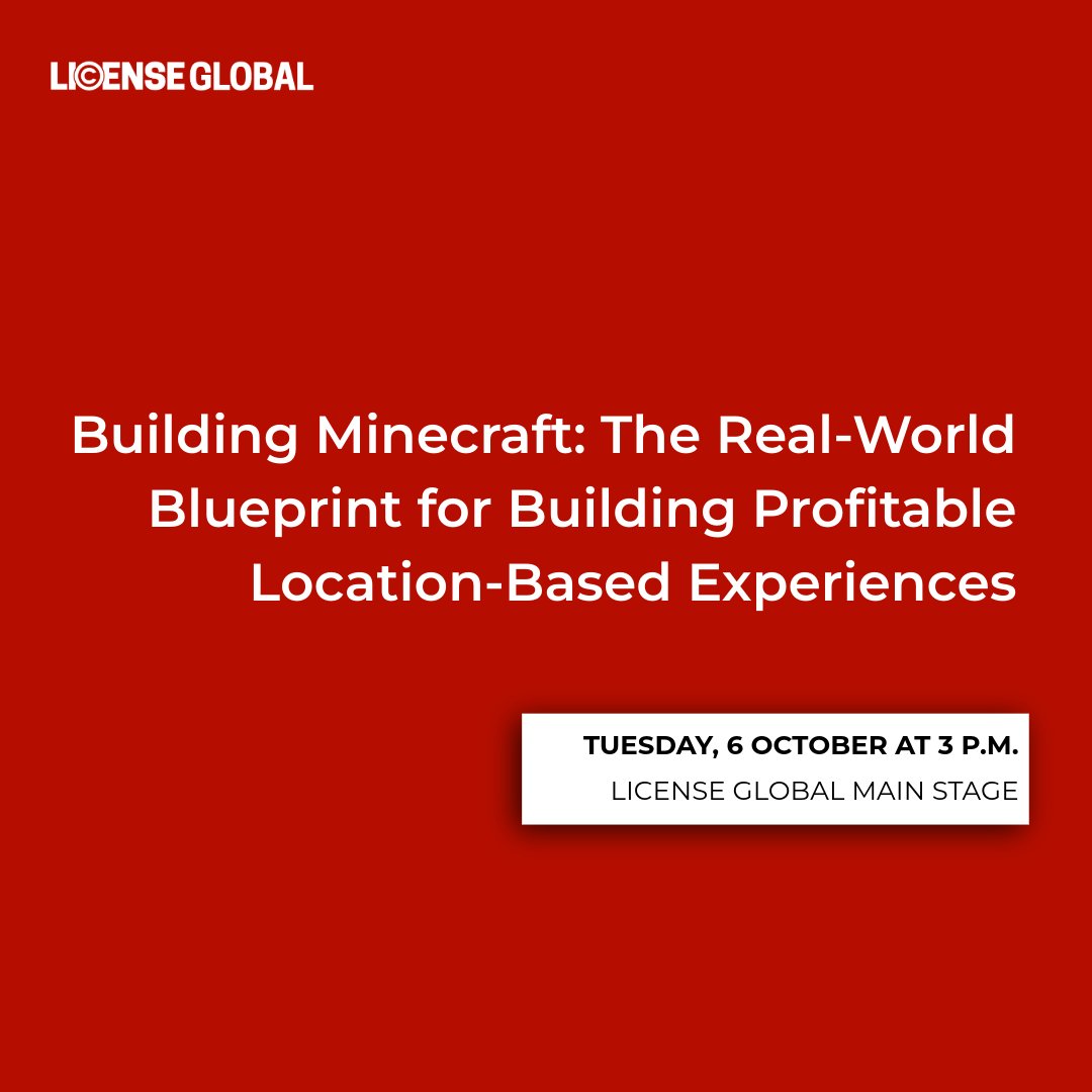 licensemag's tweet photo. At this session, the panel will practically explore location-based experiences from initial concept to opening day, sharing the frameworks, lessons, and strategy that brand executives need to know. @Minecraft @MerlinEnts #BLE2026 https://t.co/ZHkwAvV03n