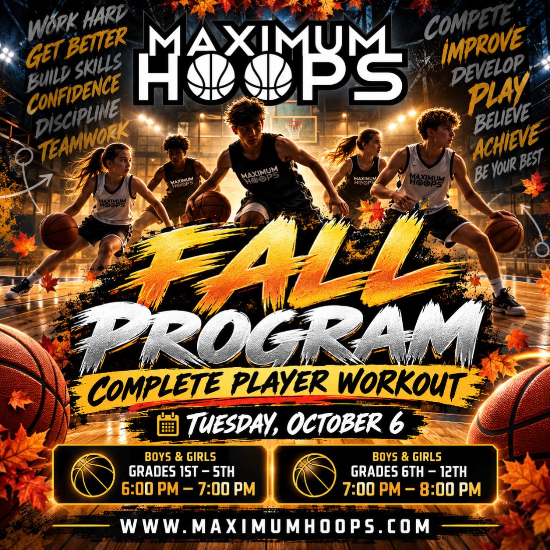 MaximumHoops's tweet photo. TONIGHT Tuesday October 6th    
COMPLETE PLAYER WORKOUT
w/Coach Steve Brodzinski    
Drop-In!(Show Up, Pay, Participate) 
6:00pm-Boys &amp; Girls Grades 1-5     
7:00pm-Boys &amp; Girls Grades 6-12     
*5th welcome to attend either session https://t.co/c2DukZbc2n #pittsburgh #basketball https://t.co/33svbvSqKj