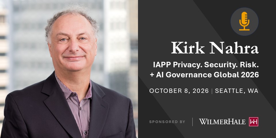 WHCyberPrivacy's tweet photo. .@KirkJNahrawork will speak at @the_iapp Privacy. Security. Risk. + AI Governance Global 2026 on October 8. His session, "Making Old Ethics Work for New Technology," applies legal ethics rules to emerging privacy, cyber and AI issues. #IAPPpsr26  

https://t.co/cdv5BA0C4g https://t.co/2ggDdWHstU