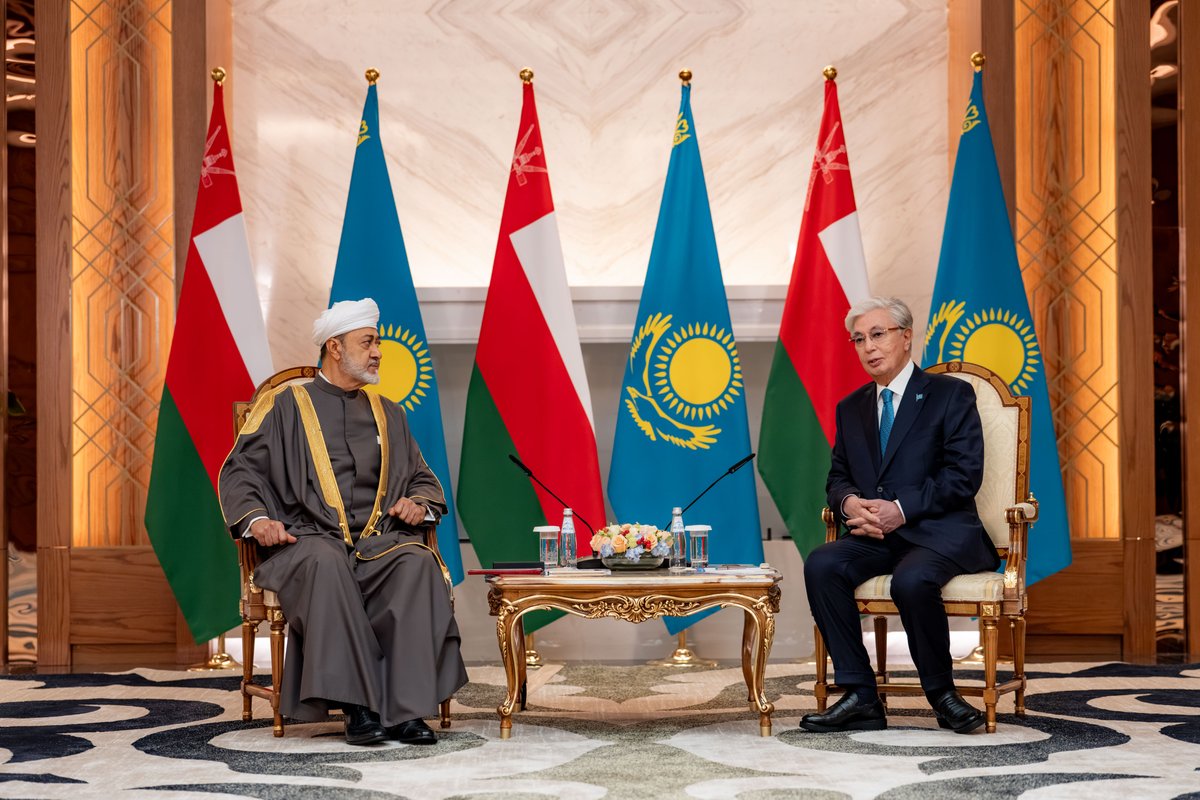 FMofOman's tweet photo. 🇴🇲🇰🇿 | Joint Statement between the Sultanate of Oman and the friendly Republic of Kazakhstan on the occasion of the State Visit by His Majesty Sultan Haitham bin Tarik, to the Republic of Kazakhstan. 

🔗 https://t.co/6mwtbehMFo https://t.co/sKa8Cy6AaT