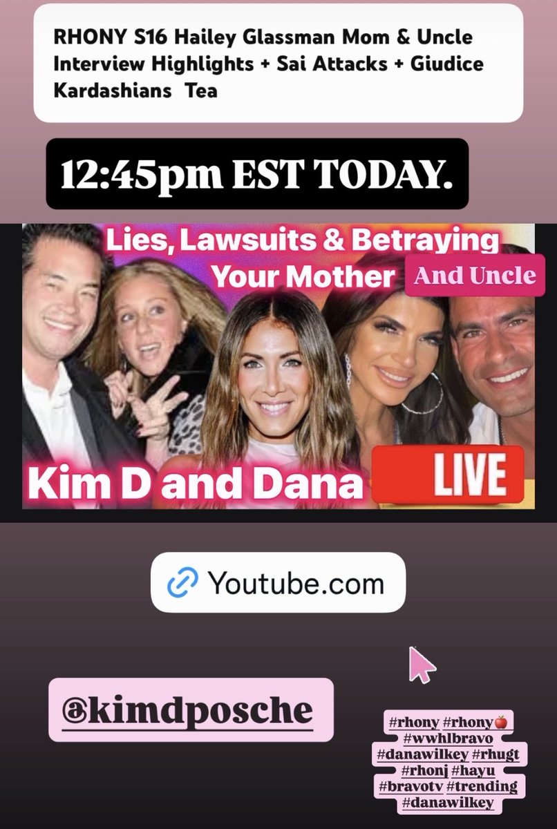 Danawilkey's tweet photo. RHONY S16 Hailey Glassman Mom & Uncle Interview Highlights + Sai Attacks... https://t.co/5nRzMVQ2kh via @YouTube #RHONY #WWHL #DANAWILKEY #kimdepaola #RHUGT #RHONJ #gossip #exclusive LINK ⬆️ #haileyglassman #teresagiudice #erinlichy #saidesilva #HAYU #BRAVO #bravotv #peacocktv #radioandy