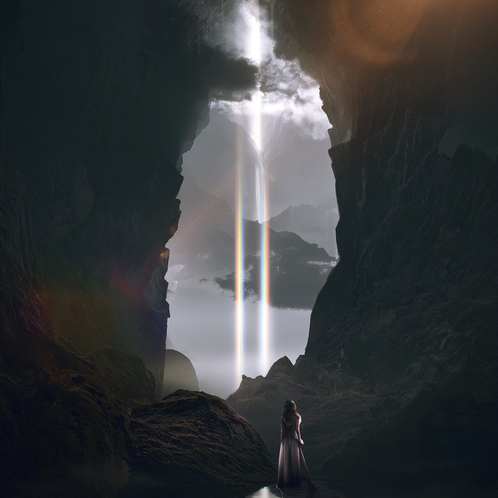 art_senger's tweet photo. There is always a way toward the light. ✨

Even when the path feels uncertain, something within us knows where to look.

Sometimes hope begins with a single glimpse beyond the darkness.

#DigitalArt #ContemporaryArt #IntoTheLight #ArtInspiration #ChristineSengerArt https://t.co/Xz0ZjU9DzH