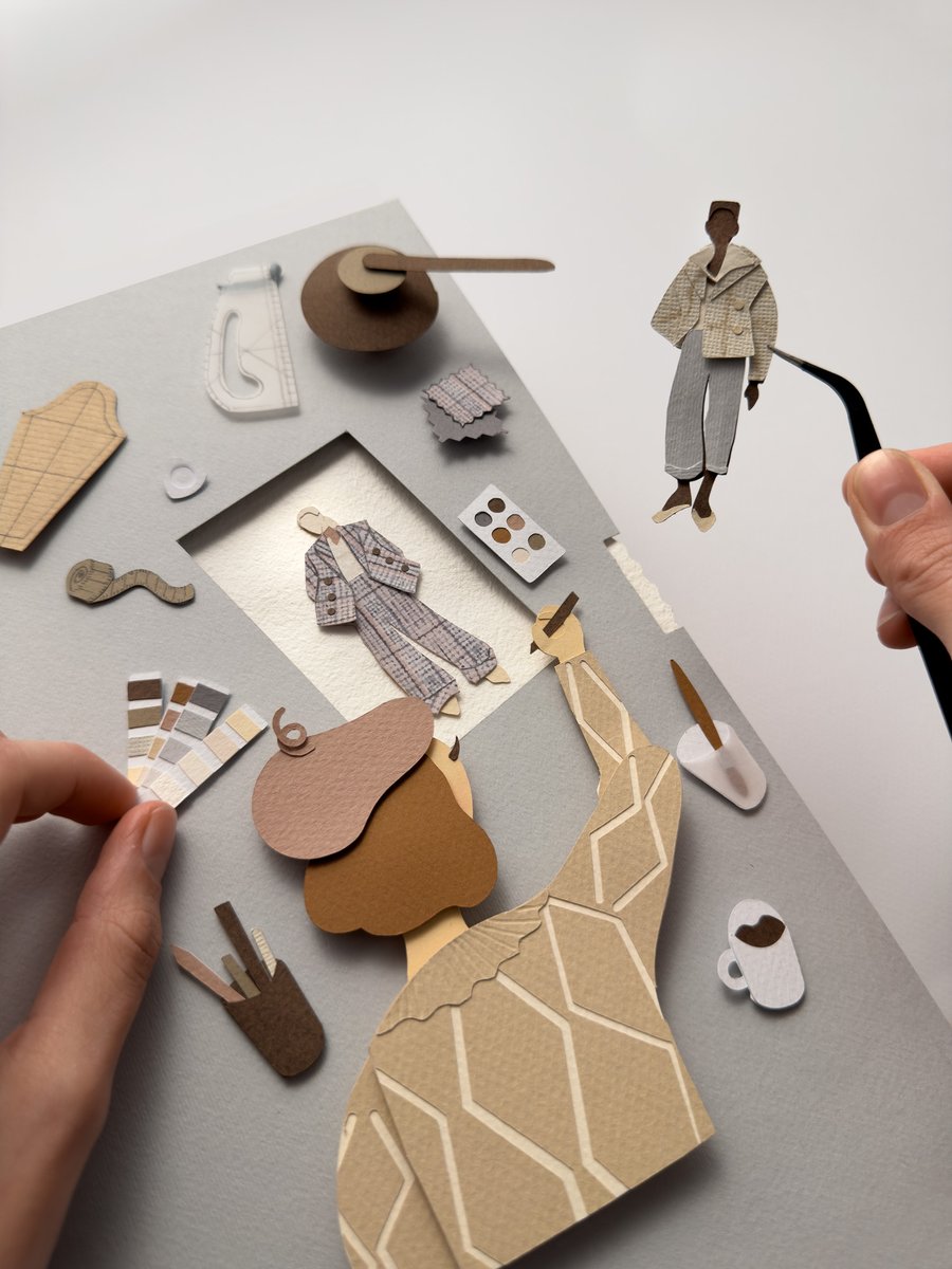 paperjulia's tweet photo. it's a daily thing at my studio  🫶✂️ https://t.co/n8GNQeU33v
