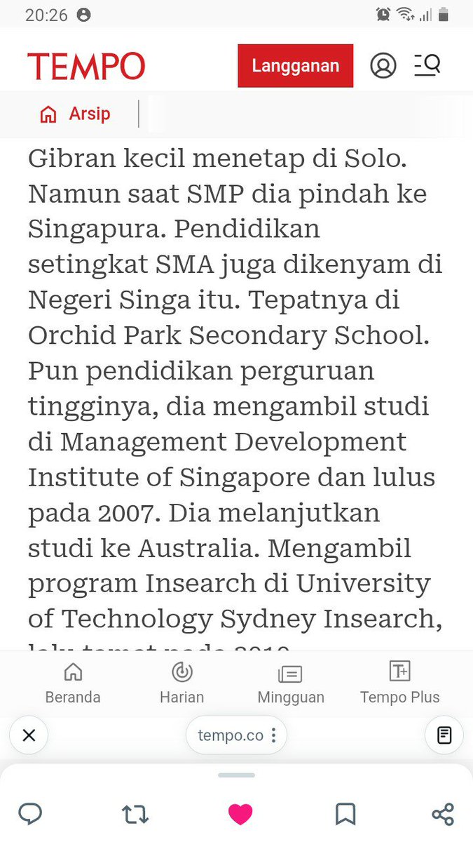 midhangste's tweet photo. @satriohendri Mungkin dia bingung baca berita tempo ttg riwayat pendidikan gibran yg beda2 https://t.co/sDyP0jzePE