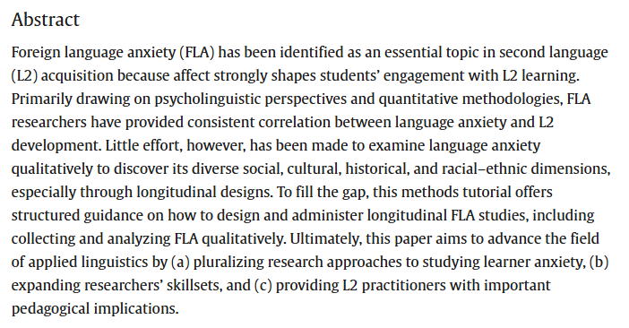 RMALJournal's tweet photo. New article: 
Yoo, J. (2026). Innovative qualitative approaches to studying foreign language anxiety: Methodological guidance. Research Methods in Applied Linguistics, 5(3), 100380: https://t.co/QhSebOI838 https://t.co/aoce4FrgYh