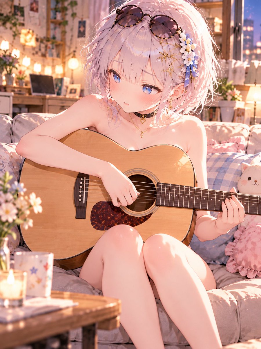 teitei130's tweet photo. サービスショット🤭💕
ちょっとドキッとした？(៸៸>⩊<៸｀)💗

安心してくださいっ✨
ちゃんと着てますよ〜っ🙈🎸💕

ギターさんがしっかりガード中です🎶
見えないだけ、見えないだけっ…！🤣🫶

SFW https://t.co/CunIsYYR81
