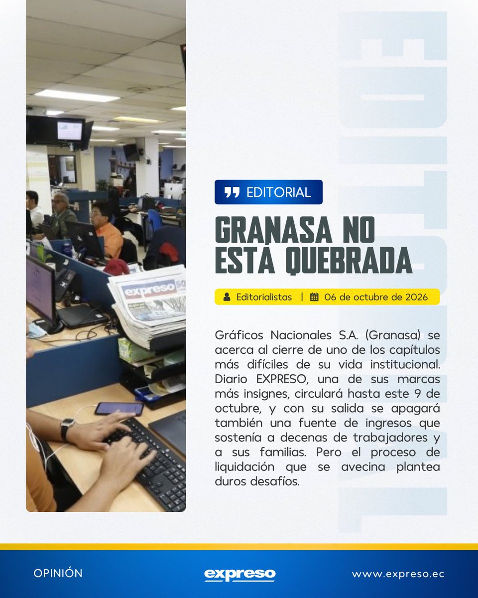 Expresoec's tweet photo. #OPINIÓN "No solo está en juego el derecho de los accionistas, sino, sobre todo, el de cada uno de los colaboradores que dieron lo mejor de sí a esta casa editorial".

Lee el editorial completo 👉 https://t.co/7XR3Bw4GXO https://t.co/V1Ao5Q0Dis