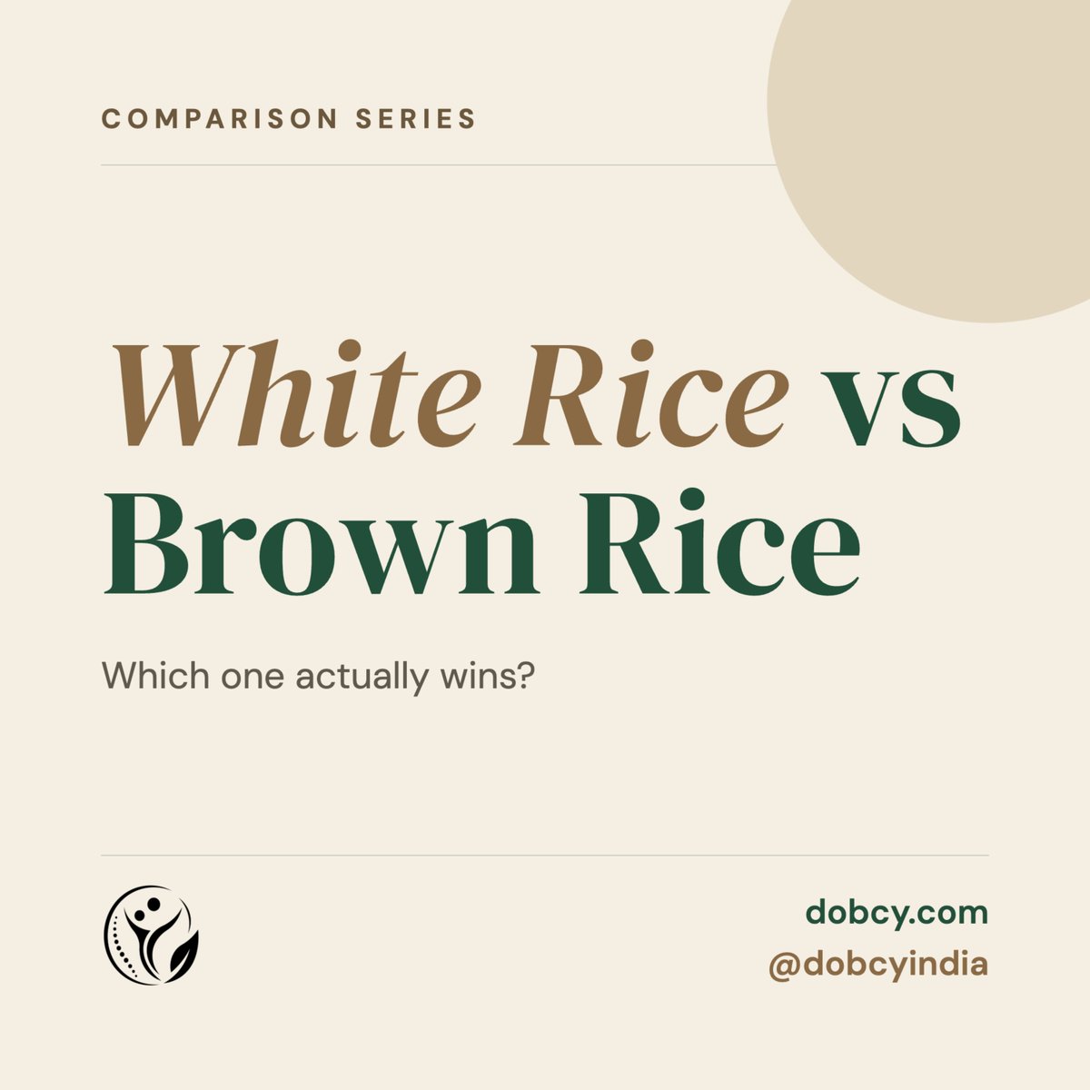 dobcyindia's tweet photo. White rice vs. brown rice:

Brown: more fibre, slower digestion. Better for weight and blood sugar goals.
White: quick energy, easy on the gut. Good for recovery.

Neither is "bad." Match the rice to your goal.

Which one's on your plate daily?

#DobcyIndia #Nutrition https://t.co/eGbbVVgxTu