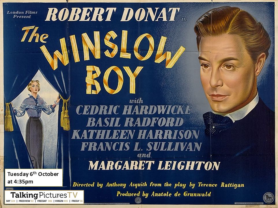 TalkingPicsTV's tweet photo. A British classic directed by #AnthonyAsquith
THE WINSLOW BOY (1948) 4:35pm #RobertDonat #CedricHardwicke #BasilRadford drama #TPTVsubtitles https://t.co/NvFOd0TcUl