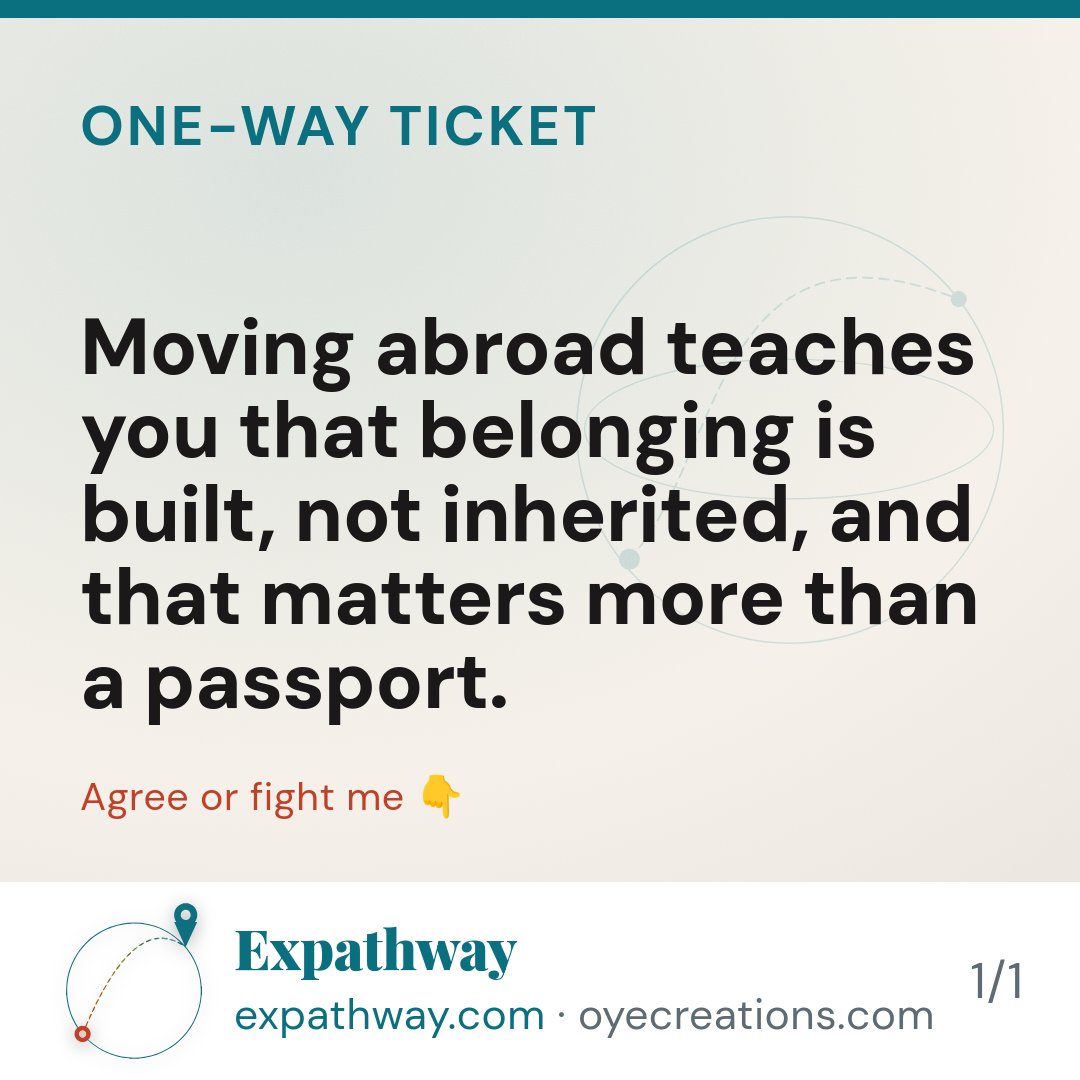 expathway's tweet photo. You don't become an expat to escape your people. You become one to find new people who feel like home.

#expatlife #livingabroad #movingabroad #expatcommunity #lifeabroad https://t.co/ThyMQ01e6R