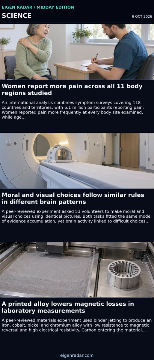 eigenradar's tweet photo. Eigen Radar Midday — Oct 6, 2026

• Hanning arrested in German state-secrets investigation
• German manufacturing orders fall 10.6 per cent after July’s large contracts
• TikTok brings shopping questions and checkout into its feed
• Women report more pain across all 11 body regions studied