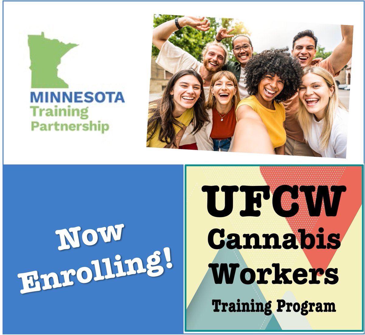MNTrainPartner's tweet photo. MTP is excited to announce that we’re now enrolling for the 5-week UFCW Cannabis Workers Training Program!
Interested? Check out this weblink: https://t.co/rMvk5x8m9o

Contact us today. All candidates must complete enrollment &amp; orientation prior to program start date of 10/19. https://t.co/rvkNKfD5Xh