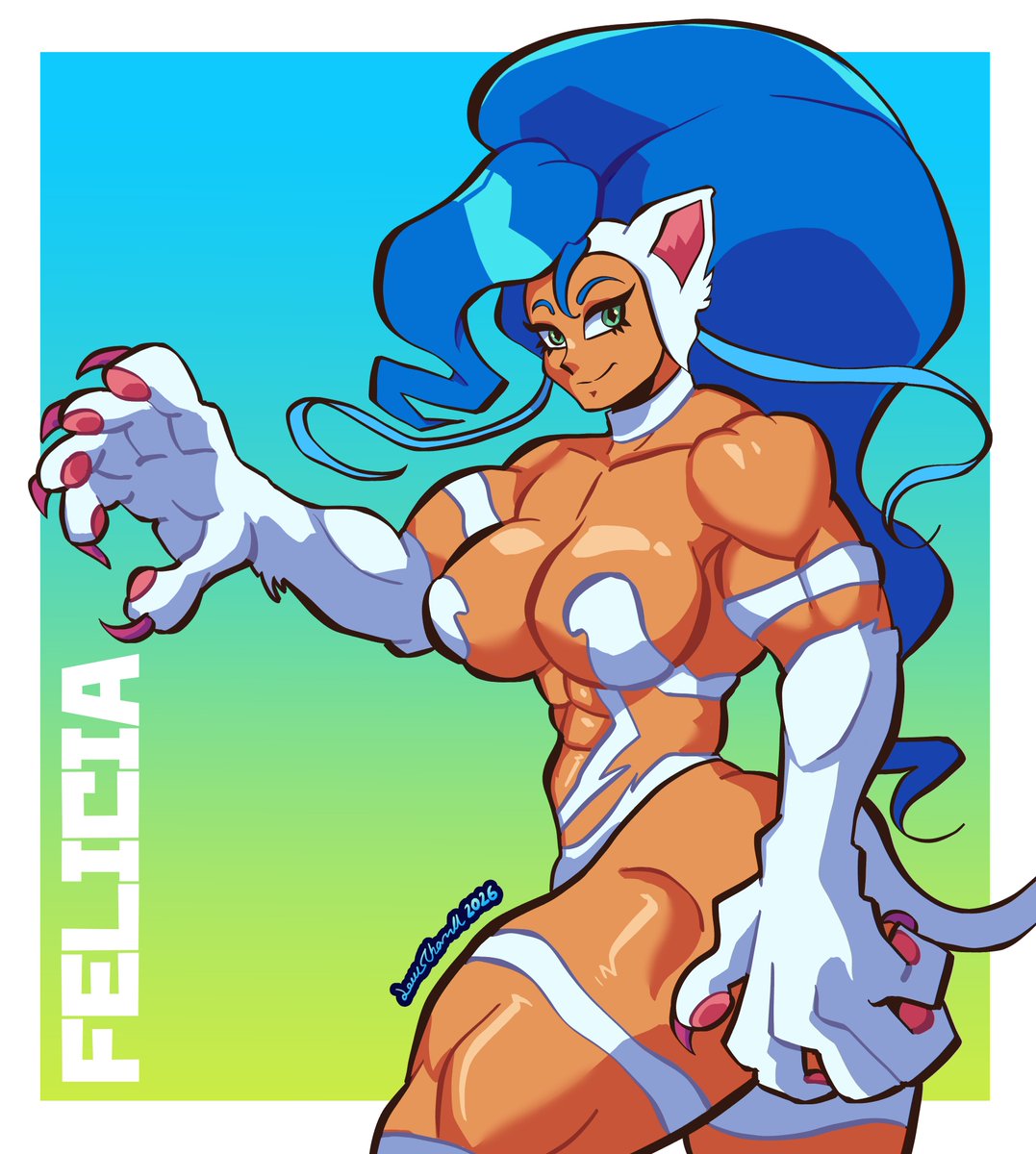 CharvillLouis's tweet photo. Felicia | muscle cat
Trying out a new brush on one of my favourite characters.
#musclegirl #darkstalkers #capcom #fanartㅤㅤㅤㅤ https://t.co/ZyAJok9q4t