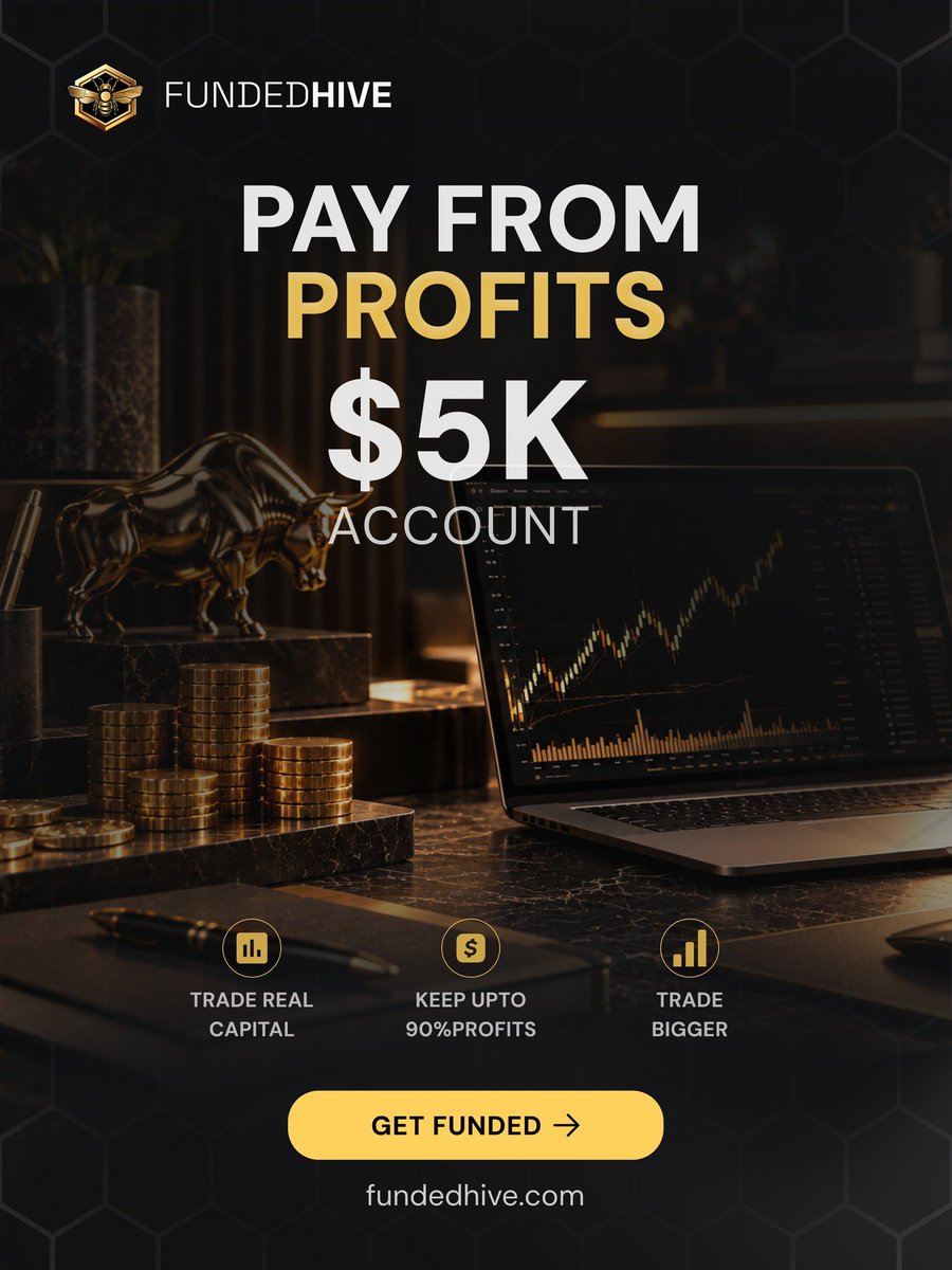 IbnAuwalX's tweet photo. Start small. Trade bigger. 🐝💰

Get started with FundedHive Pay From Profits from just $9 and access a $5K account without paying the full cost upfront.

📈 Trade real capital
💸 Keep up to 90% of profits
🚀 Bigger opportunity, smaller starting cost

Your next funded account could start with just $9.

👉 Get Funded: https://t.co/vFLppEjy6S