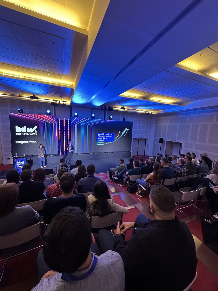 bigdataweek's tweet photo. 🔵 Radu Sandulescu, Data Analytics&amp;AI Services Director, @Zitec &amp; Oana Preotesescu, Head of Data Management, Leroy Merlin, discuss #DataQuality by Design in #BigQuery with #GreatExpectations: catching issues before they affect the business. #bigdataweek #bdw2026 #bdwbucharest https://t.co/kcYAGmoWn5