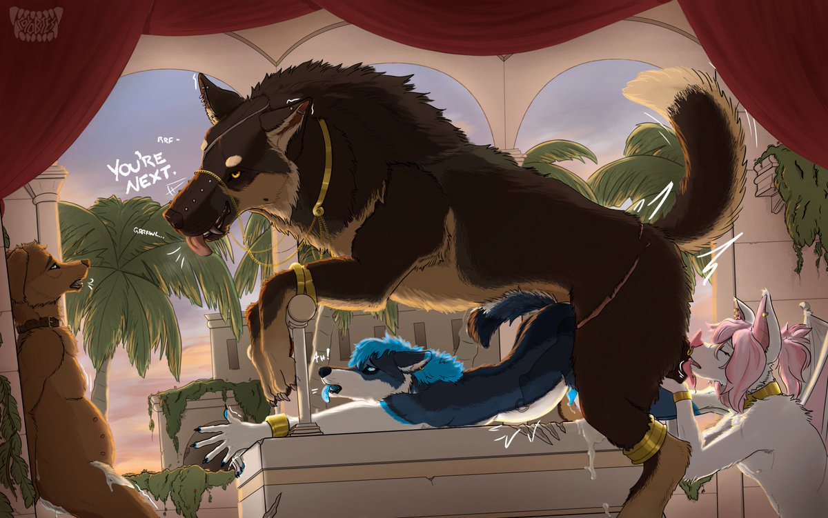 KINGKN0T's tweet photo. A little bit of temple worship? 
I've always wanted a worship kind of piece so this was perfect.

#feral #anthro https://t.co/YFpdSGMR8d