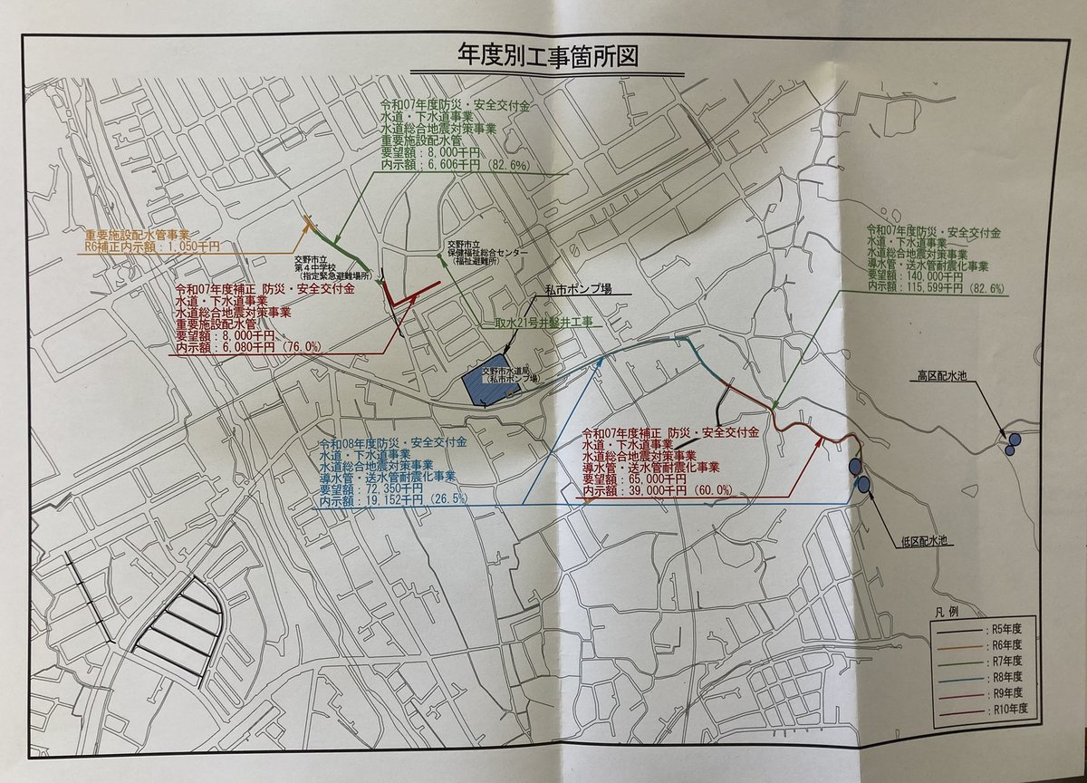 keiyamamoto0312's tweet photo. 国土交通省
交野市への補助金も「大幅にカット」

全国的に簗農林水産大臣による国土交通省の「予算をカット」発言が連日大きく報道されております。しかしながら、こうした「予算をカット」って、簗農林水産大臣を応援しなかった市町だけではないと私は考えます。

交野市では、同じく国土交通省の社会資本整備総合交付金のうち、水道・下水道事業で、
令和7年度　1億1559万円(内示率82.6%)
令和7年度補正　3900万円(内示率60%)
でしたが、
令和8年度　約1915万円(内示率26.5%)

と、那須烏山市や那珂川町以上に「大幅にカット」されました。

果たして、
国土交通省は、どうなっているのか
誰がここまで交野市の「予算をカット」したのか

是非、皆様に、こうした実態を知ってほしい。