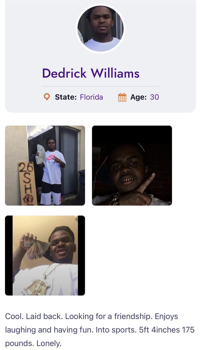 snownscattered's tweet photo. One of XXXTentacion’s k*ller’s ‘Dedrick Williams’ is looking for a pen pal while serving life in prison https://t.co/VeZCrSTjKc