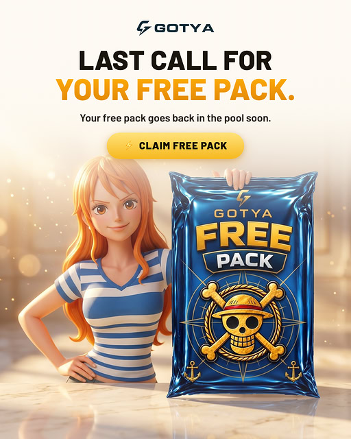 GotyaOfficial's tweet photo. Your first One Piece pack, worth $10, is free. No deposit is required, and you get to keep the cards you pull.
It contains one authentic One Piece card, and the odds are published before you open it.
https://t.co/7n7BzLJ4rb https://t.co/XbjlkOdqGb
