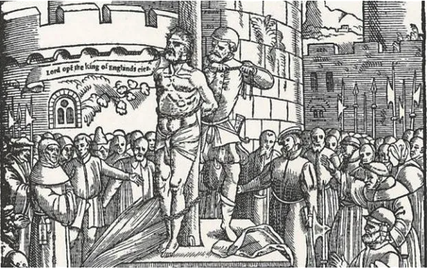 WallWatchman1's tweet photo. 490 years ago today, William Tyndale was murdered by the Roman Catholic church. What was his crime? Translating the Bible into English. 

Right before Tyndale died, he cried out,

“Lord, open the king of England’s eyes!”

The Lord indeed open the king of Englands eyes and a few years after his death the Bible was being printed in English with no threats of persecution.