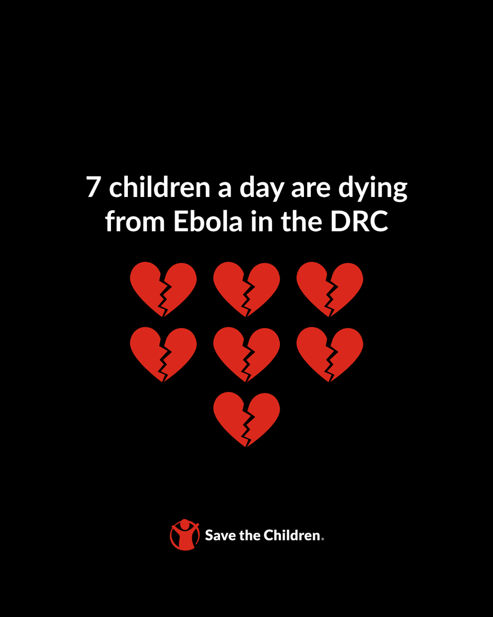 SavetheChildren's tweet photo. Children account for 1 in 4 Ebola cases and deaths in the Democratic Republic of the Congo.

As the outbreak grows, Save the Children is providing healthcare, protection and support for children and families affected by the crisis. Learn more: https://t.co/t8cKtccK5q https://t.co/srZ7ThJyfE