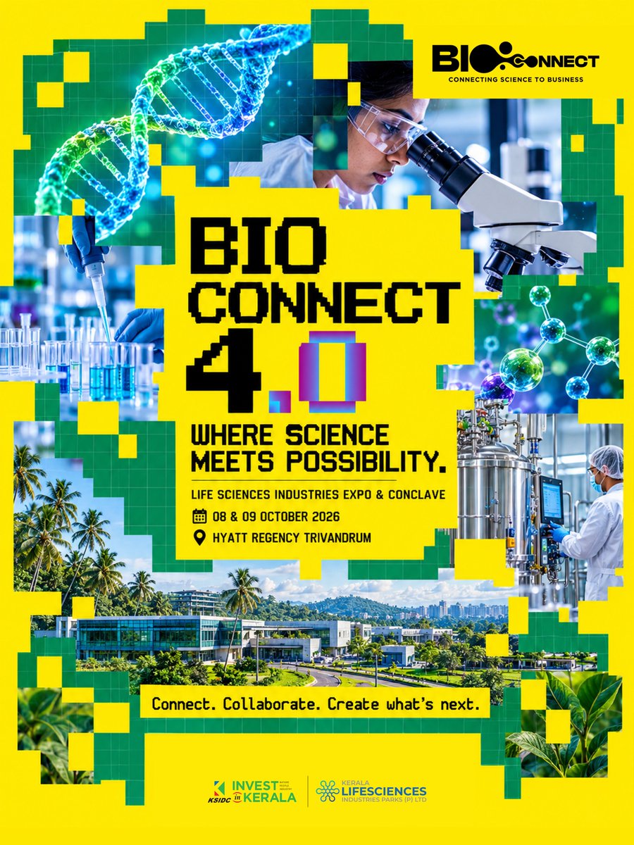 KSIDCKerala's tweet photo. #BioConnect4 #LifeSciences #Biotechnology #Keralam #InvestInKeralam #LifeSciencesInnovation #KSIDCWorks https://t.co/U9dXSfiJXJ