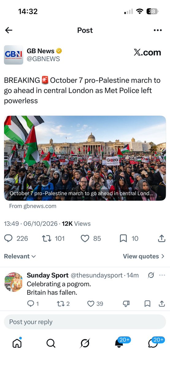 martinmother1's tweet photo. What has changed in 10 months? The Met police are “powerless”to stop the Palestine march through London tomorrow, yet they managed to ban the UKIP march through Tower Hamlets in January. https://t.co/yyZPuSinD1
