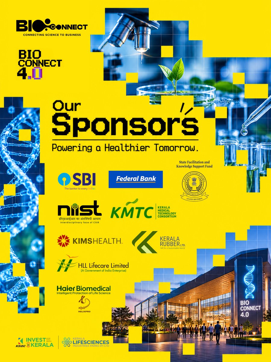 invest_kerala's tweet photo. *Bio Connect 4.0 — Where Science Meets Possibility.*🧬
Connecting researchers, innovators, industry leaders, startups and investors to shape the future of life sciences.
📍 Hyatt Regency Trivandrum
📅 08 & 09 October 2026
Connect. Collaborate. Create what’s next.
#BioConnect4 #LifeSciences #Biotechnology #Keralam #InvestInKeralam #LifeSciencesInnovation #KSIDCWorks