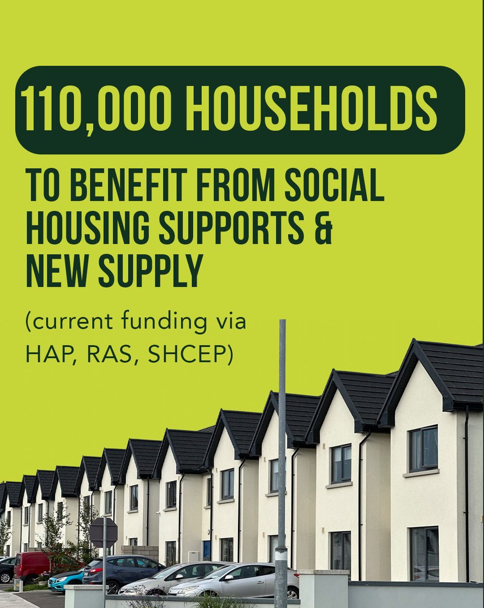 fiannafailparty's tweet photo. ♻️ €140 million to retrofit 3,500 social homes, making homes warmer and more energy efficient.

This is about building at scale, investing for the long term, increasing supply, supporting people into home ownership and delivering more social &amp; affordable homes. https://t.co/vXZKkyTCOg