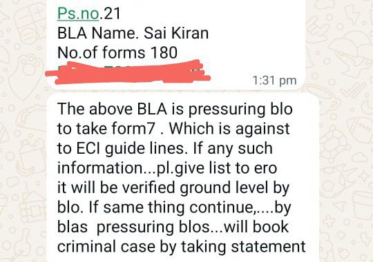 shh_ji20's tweet photo. One of the BJP BLAs is pressuring BLO to accept 180 Form7 from suspended BJP MLA Raja Singh's Goshamahal Constituency. Why ERO is not taking criminal action against the BLA ?

We want all Form7 list submitted in various ACs. Otherwise as @asadowaisi said we'll hit the streets. https://t.co/4zTO9iXLY6