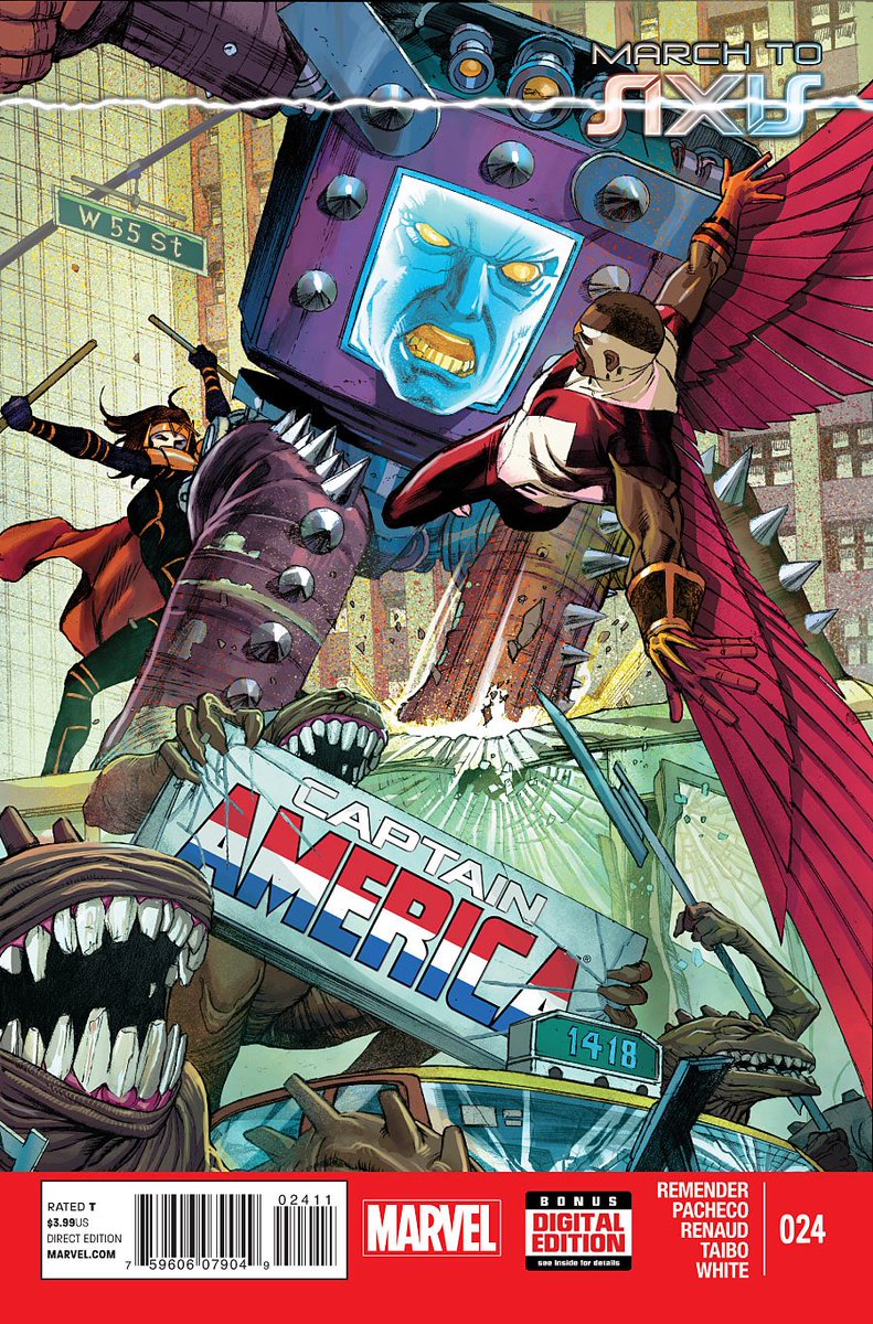 forsamwilson's tweet photo. Hello ! This Week's Comic Of The Week is Captain America (2012) Vol. 5 : The Tomorrow Soldier !! It runs from #22 - #25 
Follow the 4-issue journey of Sam Wilson becoming Captain America !!
Tag us or post with #samwilsonbookclub so we can see your tweets !! https://t.co/4QfA4Th3fb