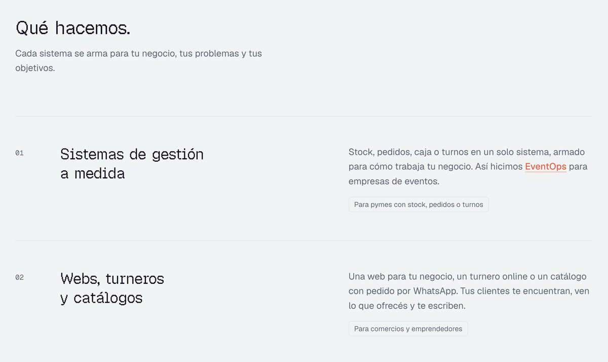JuanDls01's tweet photo. Me gustaba la landing de @theshipperslab, pero sentía que si alguien no técnico la leía, no iba a entender qué hacemos 😬

Reescribimos todo pensando en pymes y comercios: menos "automatizaciones con IA", más "sistemas de gestión" y "bots de WhatsApp".

¿Se entiende mejor ahora? https://t.co/Ww0ZBt1Jc5