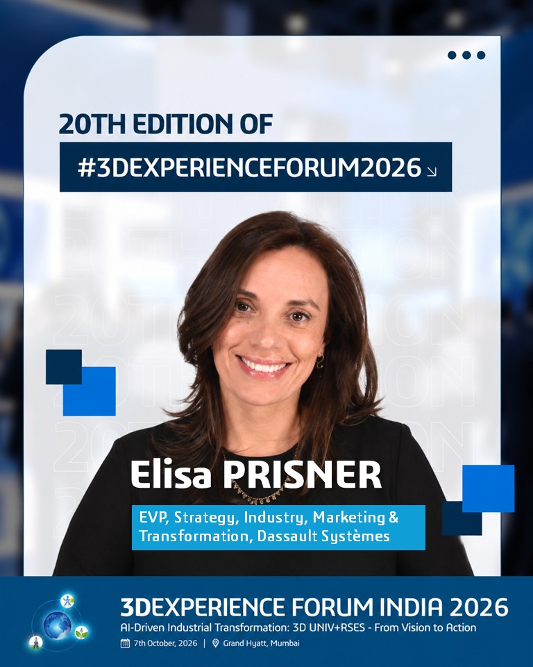 3DSIndia's tweet photo. From AI-driven transformation to the future of industry, our speakers and experts bring diverse experiences, bold perspectives, and fresh thinking to #3DEXPERIENCEForum2026.

Meet the full speaker lineup: https://t.co/v7SDXFkD0W https://t.co/BMptBubn6D