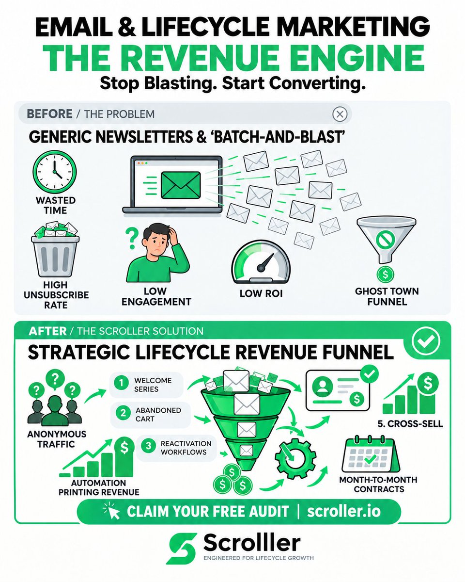 scrolllerio's tweet photo. Email &amp; Lifecycle Marketing Agency for Revenue | Scrolller

Your agency celebrating "record-high impressions" while your sales pipeline is a ghost town is the ultimate marketing scam. 
🔗https://t.co/8G7lkOV67H

#LeadGen #B2BMarketing #GrowthMarketing #MarketingROI #DemandGen https://t.co/uNL7Efxcxa