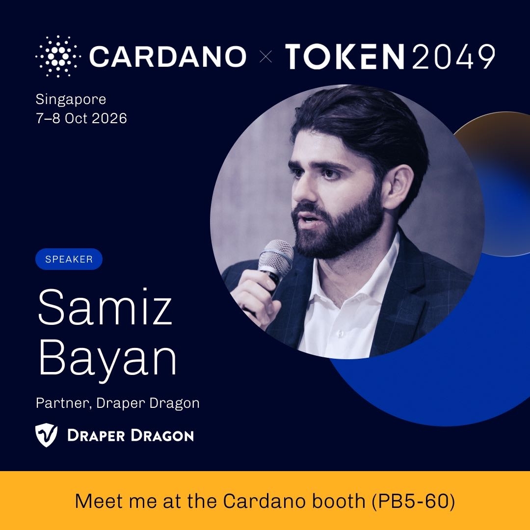 samizb's tweet photo. Why is a VC at a blockchain foundation's booth? For us it's the @OrionFund, where the Cardano treasury backs startups through a regulated venture fund we run at @DraperDragon. Join us at the @Cardano_CF booth (PB5-60) on Thursday at 10:15 AM to learn how we believe an ecosystem can grow with productive capital, turning its treasury into a passive growth engine. If you're a builder, come stop by.