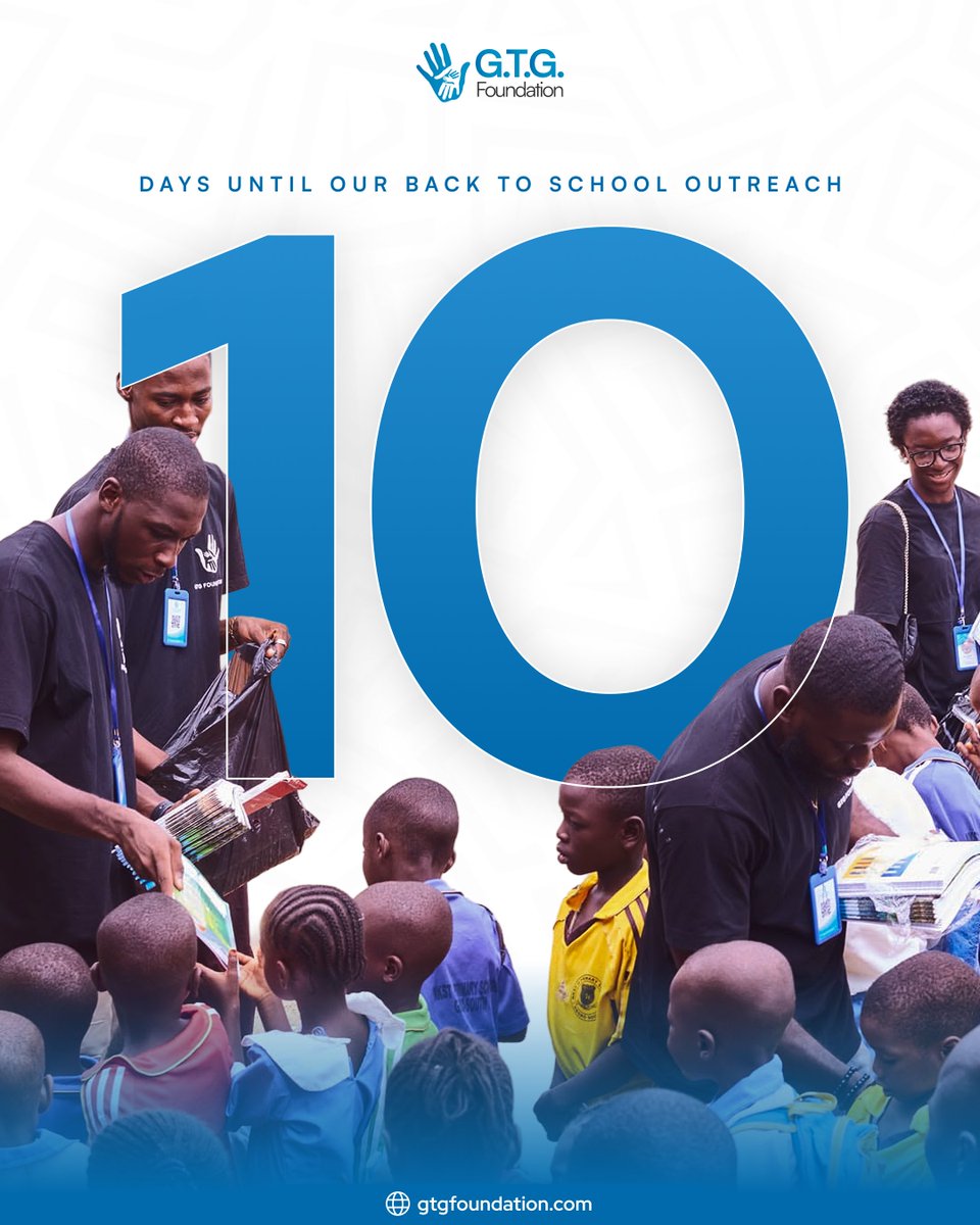 gtg_foundation1's tweet photo. DAYS TO GO! πβ¨
The countdown begins!
In 10 days, weβll be showing up, sharing smiles, and helping children get ready for a new school term.
Every contribution brings us closer to reaching more children. π
#10daystogo #backtoschoolproject #GTGF #ngo #givingback https://t.co/e8GgdvVcz2