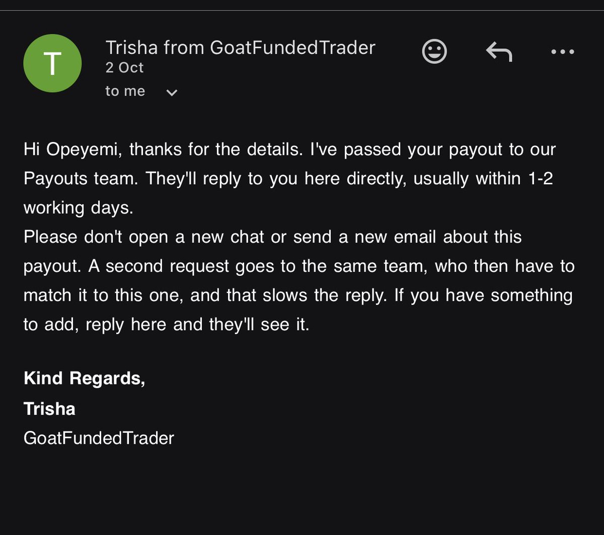 TheSonOfThomas's tweet photo. @GoatFunded @EdwardXLreal I have been waiting for my refund for days since 2nd of October and I have not seen your reply.. please do so to look into it and refund me. https://t.co/UDz8azVIiH