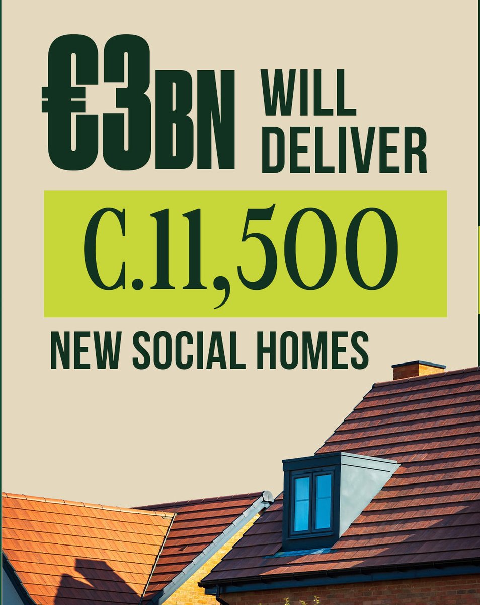 fiannafailparty's tweet photo. Over €1bn for the Starter Homes programme, supporting 8,500 affordable homes.

🔑 €110m in increased support for first-time buyers through the Help to Buy increase, bringing the maximum relief to €35,000. https://t.co/rIu3r46x5Z