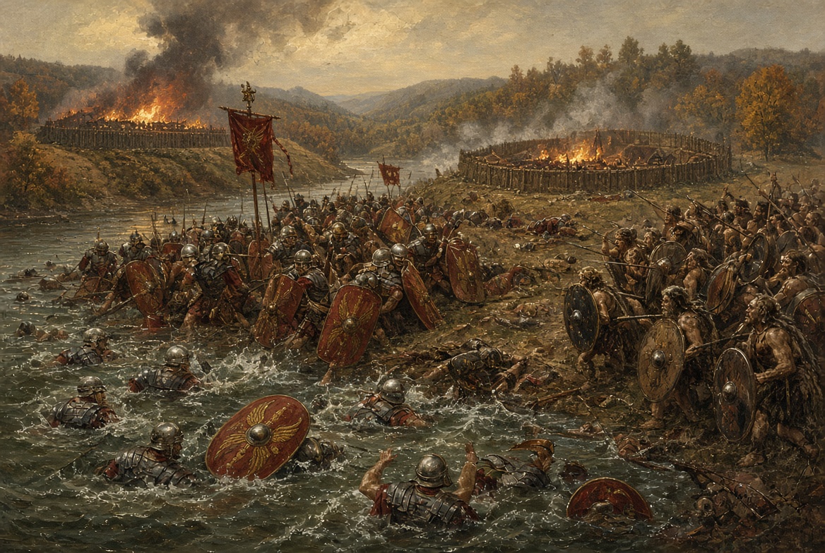 AncientHistDay's tweet photo. On October 6 in 105 BC, two Roman armies died on the left bank of the Rhône at Arausio, today’s Orange. Proconsul Quintus Servilius Caepio would not share the field with consul Gnaeus Mallius Maximus. The Cimbri took both camps. Rome ranked the scar with Cannae.

The date is fixed. Granius Licinianus puts the fight on the day before the Nones of October. Plutarch later has Lucullus’ officers call that same date a black day, because Caepio and his army had perished against the Cimbri then.

The split was political before it was tactical. Mallius was a new man, sent from Italy to finish the war. Caepio, a patrician already in Transalpine Gaul, refused a joint camp and refused his orders. While Mallius still treated, Caepio attacked alone so the consul would not take the credit. Ex-consul Marcus Aurelius Scaurus had already been taken on reconnaissance. Brought before a Cimbric council, he would not beg and, Licinianus says, refused an offer to lead their host. They killed him. The next day the host struck. Caepio’s camp fell first. Then the Cimbri turned on Mallius, pinned against the river.

Ancient counts are round and terrible. Livy’s epitome, citing Valerius Antias, gives 80,000 soldiers and 40,000 servants and camp followers dead. Mallius lost two sons. Young Sertorius got across the Rhône by swimming. No continuous battle narrative survives — only the wreck of two camps and a command that would not unite.

The victors did not march on Italy. That pause let Gaius Marius, elected consul for 104 in his absence, rebuild the levy and break the Teutones at Aquae Sextiae in 102 and the Cimbri at Vercellae in 101. Caepio was stripped of command and exiled. Pride lost the field. One imperium might have saved it.

#OnThisDay #AncientHistory #BattleOfArausio #RomanRepublic #CimbrianWar