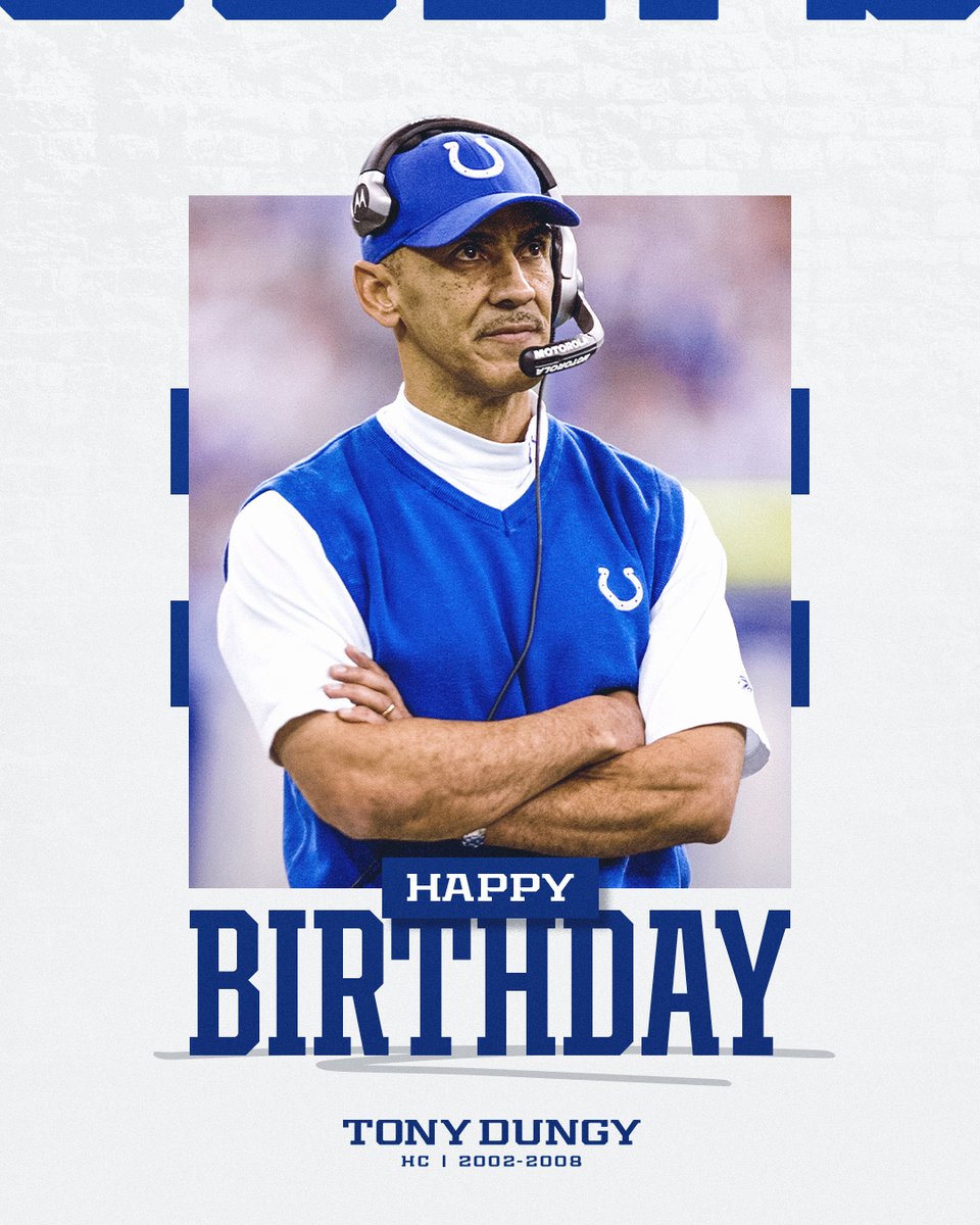 Colts's tweet photo. Happy birthday, Coach Dungy! 🎉 https://t.co/fbceG8RS7G