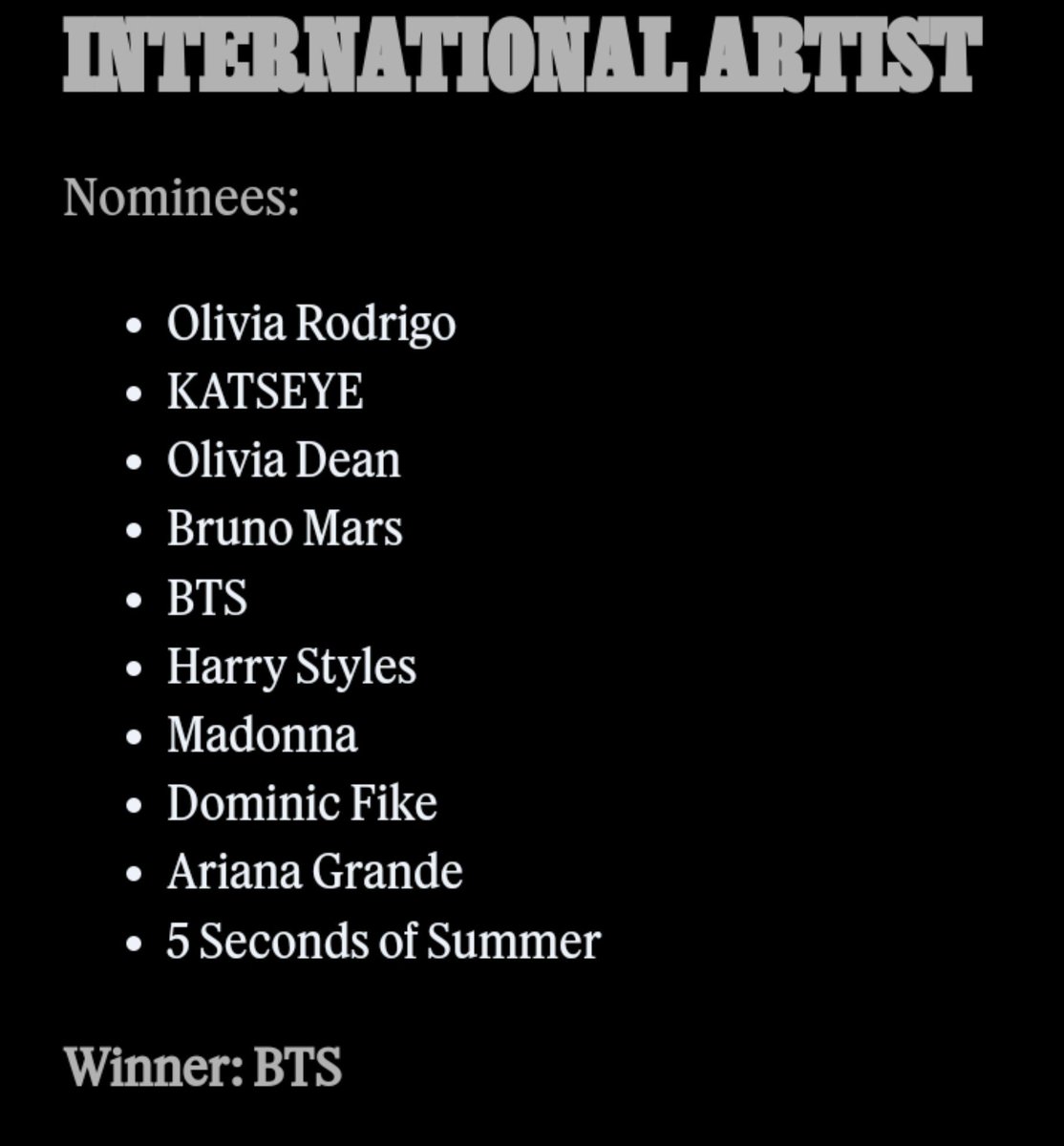 nabiya0693's tweet photo. BTS wins Best International Artist at 2026 Filipino Music Awards (Philippines) https://t.co/9gwme7XMrj