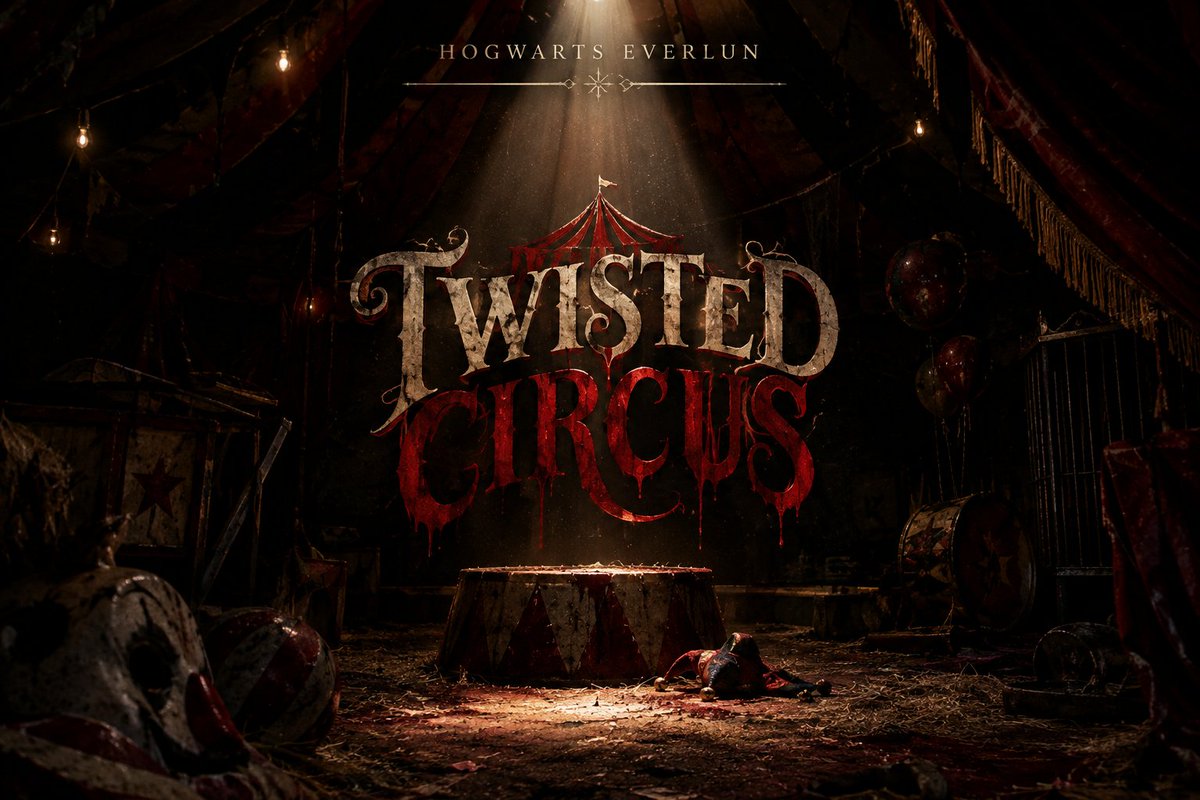hogwartseverlun's tweet photo. 🎪་༘ 𝕯𝗔𝗬 𝟯  ᯓ  𝙏𝙬𝙞𝙨𝙩𝙚𝙙 𝘾𝙞𝙧𝙘𝙪𝙨

Pasen, pasen, el show está por comenzar. Pónganse sus disfraces más retorcidos y conviertan lo divertido en aterrador para formar parte de éste escalofriante espectáculo.

𝗤𝘂𝗲 𝗰𝗼𝗺𝗶𝗲𝗻𝗰𝗲 𝗲𝗹 𝘀𝗵𝗼𝘄... https://t.co/DoyxpZdRkS