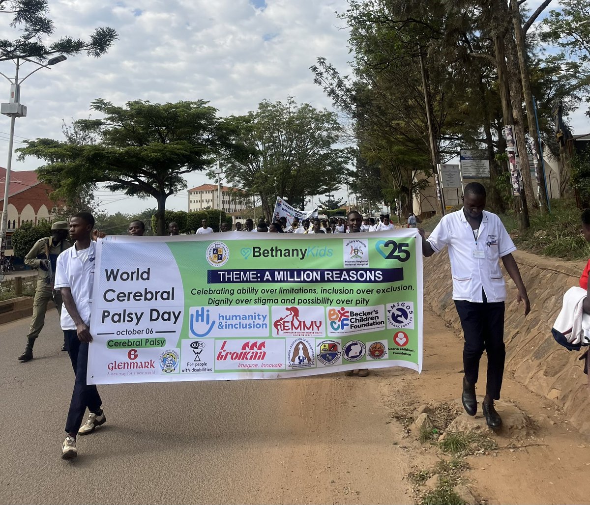 Ugphysiotherapy's tweet photo. Today, we joined @BethanyKids in Mbarara for the World Cerebral Palsy Day.

As physiotherapists, we add our voices against the discrimination of children living with Cerebral Palsy.

We are saying: Early intervention matters, inclusion matters, and rehabilitation restores hope! https://t.co/JAFZfnBpwR