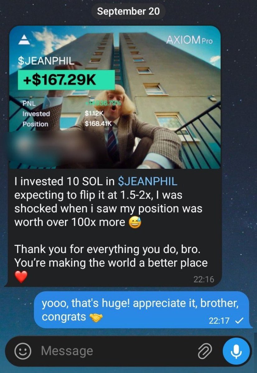 hailey_cryptoo's tweet photo. 2 DAYS TO GO...

2 DAYS TO MY LAUNCH 

Some of my subscribers turned $1K into $168K on my $JEANPHIL signal i dropped earlier before the crowd 

I called it 12k MC it went to 15M MC 

$167K profit off a $1K investment. 

DON’T SLEEP ON MY SIGNAL

DON’T MISS MY NEXT CALL

SUBSCRIBE NOW 🫵