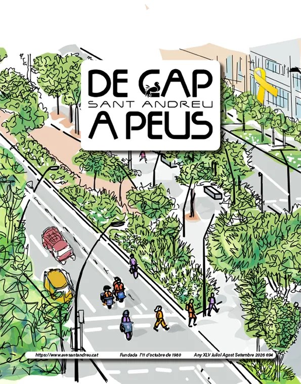 capapeus's tweet photo. 🎨 Nova imatge per al De Cap a Peus! El redisseny de la revista és obra de l'alumnat de Pegaso Estudi (IDAG), dins del programa CooperArt. Portada amb il·lustració de Cèlia Vallès. Molt aviat, el número 694. #CapAPeus #SantAndreu https://t.co/otiBRasAss