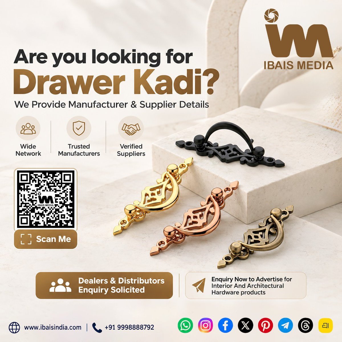 ibais_hardware's tweet photo. IBAIS MEDIA | Rajkot 🏢
DRAWER KADI / HARDWARE FITTINGS / ARCHITECTURAL HARDWARE
Advertise & Enquire: https://t.co/E7c8OkF0gK
Jon WhatsApp Channel: https://t.co/Fiy68avi38
.
#DrawerKadi #IBAISMedia #HardwareFittings #ArchitecturalHardware #FurnitureFittings #B2BPlatform https://t.co/oZv5vEBXcd