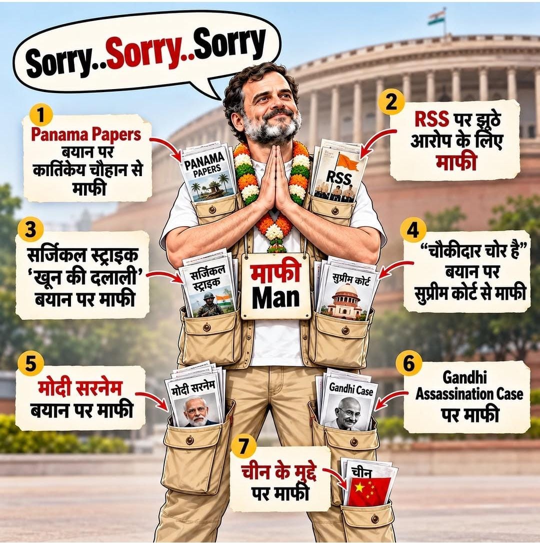 BJP4India's tweet photo. जनता: और कितने झूठ…?

RaGa: सिर्फ एक माफ़ी ही तो मांगनी है... मांग लेंगे! प्रोपेगेंडा फैला के घूमने भी तो जाना है! 😂