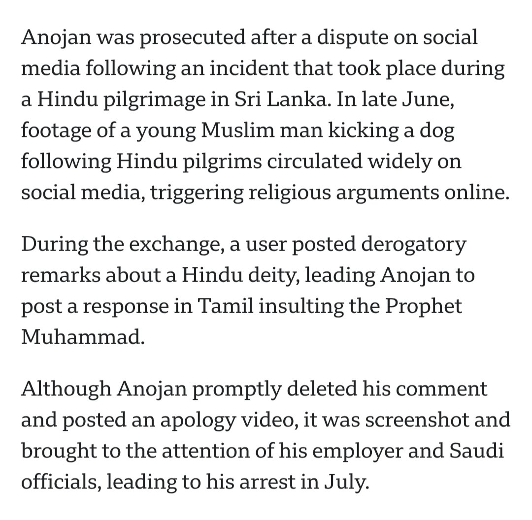 royllovians's tweet photo. This is insane. He's not Muslim and not even Saudi. I hope Sri Lanka at least cuts off diplomacy with Saudi Arabia if this happens.

I'm sure the Trump administration has zero interest in this case, but I wish we could throw our weight around to force our "ally" to drop it! https://t.co/j9BPH7nX54