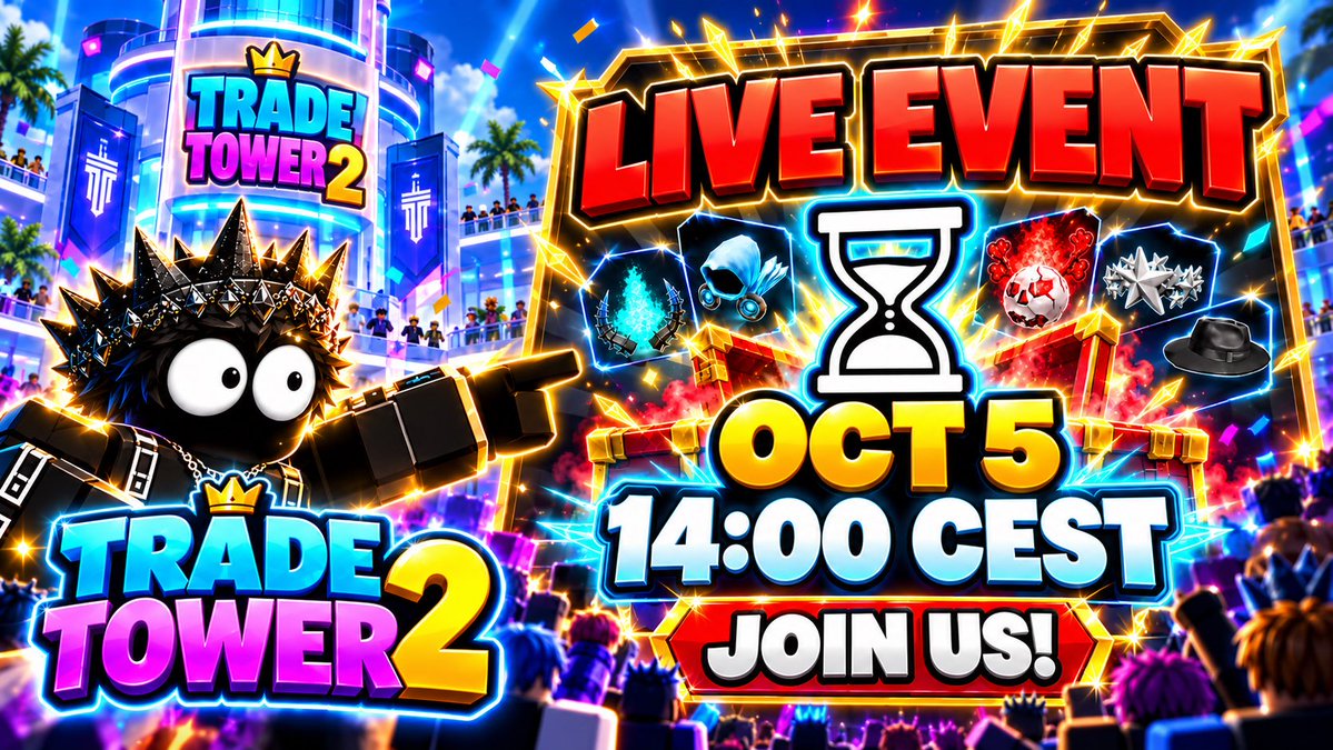 cofeads's tweet photo. Trade Tower 2 is getting active 👀

100 favorites = new code 🎁

Join now ⬇️
https://t.co/C9Mhv995Os

#Roblox #TradeTower2 https://t.co/KoE44h94wW