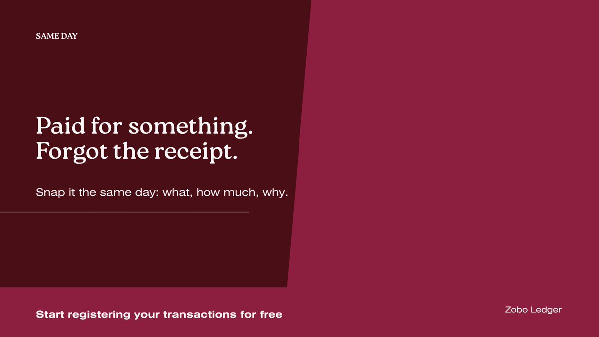 zoboLedger's tweet photo. Paid for something. Forgot the receipt.

By evening, your memory will invent the amount.

Snap it the same day: what it was, how much, why. Then write the sale.

What expense do you always forget to write?

Start registering your transactions for free.
https://t.co/uKLO5aDZNU https://t.co/SEHMQK5ziw